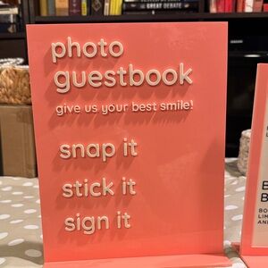 Coral Photo Guestbook Sign